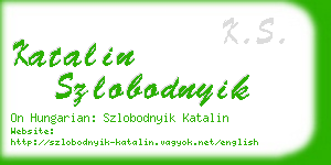 katalin szlobodnyik business card